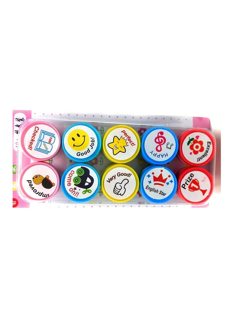ST ZONE DIY Cartoon Stamp Toy for Kids | Cute Shiny Flash Seal Stamps | Reward & Gift Toy for School, Teacher & Office Use - Image 1